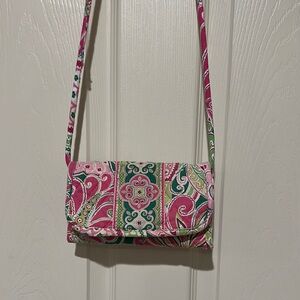 Vera Bradley Pink Pinwheel  Women's Crossbody Bag with removable strap